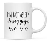 Tasse Yoga Je ne dors pas en faisant du yoga Cils Tasse à cafe Filles 2 | PièCes Réutilisable Tazzine Caffe Rillant Tazza Colazione Maison CollèGue
