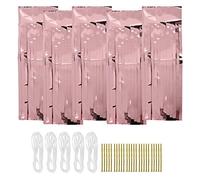 Tassel Garland Decorations | 25 Pcs DIY Party Decor for Weddings/Birthdays/Bridal Showers | Unassembled Paper & Foil Tassels with Ropes & Bars | Versatile Backdrop Supplies (Rose Gold)