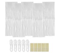 Tassel Garland Decorations | 25 Pcs DIY Party Decor for Weddings/Birthdays/Bridal Showers | Unassembled Paper & Foil Tassels with Ropes & Bars | Versatile Backdrop Supplies (White)