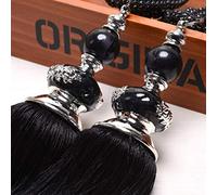 Tassel Tie Backs for Curtains, Embrasses de Rideau européennes de Luxe suspendues en Boule de Jade élégantes, embrasses de Rideau à Pompons, Corde for Accessoires de Rideau de Salon(Black)