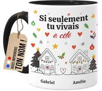 Tassenliebling Cupdarling® Tasse meilleures amies personnalisée - Noir - Tasse meilleure amie - Si seulement tu vivais à côté - Cadeaux de Noël pour meilleure amie, BFF ou collègue - Cadeau d’amitié