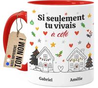 Tassenliebling Cupdarling® Tasse meilleures amies personnalisée - Rouge - Tasse meilleure amie - Si seulement tu vivais à côté - Cadeaux de Noël pour meilleure amie, BFF ou collègue - Cadeau d’amitié