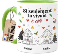 Tassenliebling Cupdarling® Tasse meilleures amies personnalisée - Vert - Tasse meilleure amie - Si seulement tu vivais à côté - Cadeaux de Noël pour meilleure amie, BFF ou collègue - Cadeau d’amitié
