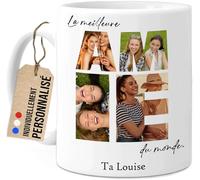 Tassenliebling Cupdarling® Tasse Personnalisable Meilleure Amie - Idee Cadeau Femme Anniversaire Original - Cadeau Pour Une Amie - Mug Personnalisé Amies - 4 Photos - 330 mL Céramique