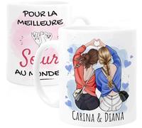 Tassenliebling® Tasse Personnalisable Idée Cadeau Soeur - 2 Soeurs - Mug Personnalisé Femme Anniversaire - 330 mL Céramique