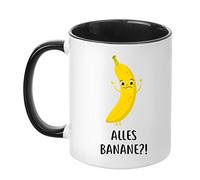 TassenTicker® « Alles Banane?! » - Tasse - Cadeau - Bureau - Travail - Amitié (noir)