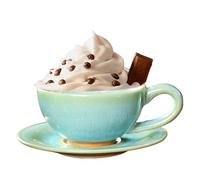 Tasses à avec soucoupes, petite tasse et soucoupe à thé en céramique, tasse artistique complète de couleur céramique avec soucoupe, tasse à café en grès vintage de 150 ml, tasse D