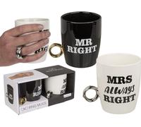 Tasses à bague pour couple - Mr. Right & Mrs. Always Right