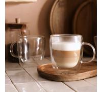 Tasses à boire en verre tasse à café tasse à thé tasse à café tasse à thé Tasses Cembra double paroi 2 pièces 0,42L HOMLA