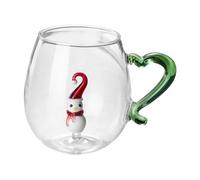 Tasses à café 3D - Tasse à café et thé au lait - En verre transparent - Tasse en verre 3D - Tasse à café de dessin animé - 400 ml - Motif animal de Noël