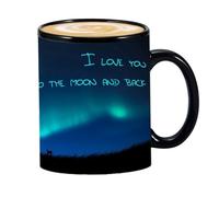 Tasses à café à changement de couleur - Tasse en céramique sensible à la chaleur, Tasse de révélation magique | Boissons à motif d'aurores boréales, design amusant de couche de couleur - Tasse à café