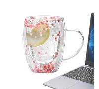 Tasses à café à double paroi en verre isolant transparent de 350 ml, verres résistants à la chaleur de grande capacité pour café au lait, avec lec