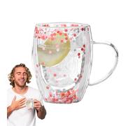 Tasses à café à double paroi, Tasses à café en double | Chope à bière transparente esthétique de 350 ml | Tasse légère et de grande capacité pour boissons chaudes et froides, verres pour femmes et r