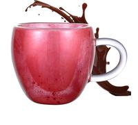 Tasses à café à double paroi - Tasses à en forme de cœur de 180 ml/250 ml pour cappuccino | Tasse à café en verre thermique pour le matin à la maison │ Tasse à café en verre anti-brûlure