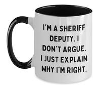 Tasses À Café Adjoint De Shérif Humoristique: Je suis Adjoint De Shérif, Je Ne Discute Pas, J'Explique Simplement Pourquoi J'Ai Raison. Art Mugs Vintage Tasse Café pour 330ML