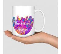 Tasses à café Amérique de la Nouvelle-Orléans, 445 ml, illustration de ville, peinture d'image, tasses à café amusantes, cadeaux d'anniversaire pour maman, mère, femme, en céramique, blanc