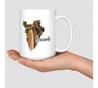 Tasses à café amusantes Burundi - Tasse à café et à thé - Bâtiments européens colorés - Tasse en céramique bohème - Cadeau pour maman, père, épouse, fille - 425,2 g - Blanc