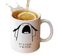 Tasses à café amusantes - Tasse à café en céramique de 12 oz | Tasse à eau avec poignée, adaptée aux boissons à base de jus, hommes, femmes, amis, maison, bureau, cuisine, restaurant, hôtel, anniversa