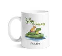 Tasses À Café Avec Poignée Tasse Un Capybara Debout Sur Le Crocodile Slayer Tous Les Jours Amusants Tasses À Thé Pour Collègue Homme Anniversaire 330Ml