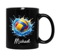Tasses À Café Ballon De Volley-Ball Noir Personnalisé Mugs Pour 330ML