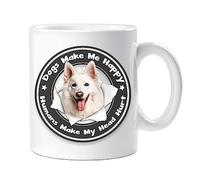 Tasses À Café Berger Blanc Suisse Amoureux des Chiens De Berger Blanc Suisse Tasse À Thé Rétro Tasse Café Impression De Haute Qualité Mug Ceramique pour Cadeau Collègue Anniversaire 330Ml
