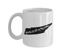 Tasses à café blame it all on my roots, Tennessee Born and Eleved, Tennessee Pride, Tennessee State Gift 11oz blanc