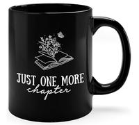 Tasses À Café Book Lover Reading Book Just One More Chapter, Bookish Librarian for Woman, Sister, Friend Bookaholic Bookish Black Tasse À Thé Rétro Mug Ceramique Tasse Café pour 330ML