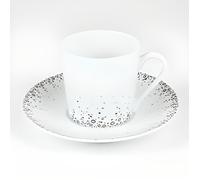 Table Passion Tasses à café avec sous-tasse Boréalis 12 cl lot de 6 gris porcelaine