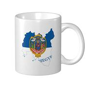 Tasses À Café Carte Des Drapeaux Du Comté De Tolna Mug Céramique Avec Poignée Personnalisé Tasse À Café Rétro, Pour Femme, Homme, Anniversaire, 330ml