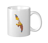 Tasses À Café Carte Du Drapeau De La Province De L'Est Mug Céramique Avec Poignée Imprimé Tasses De Petit Déjeuner, Pour Anniversaire, Femme, Collègue De Travail, 330ml