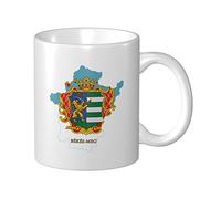 Tasses À Café Carte Du Drapeau Du Comté De Békés Mug Céramique Drôle Avec Poignée Tasses À Thé, Pour Anniversaire, Homme, Femme, 330ml