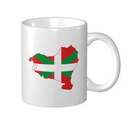 Tasses À Café Carte Du Drapeau Du Pays Basque Mug Céramique Drôle Imprimé Tasses À Céramique, Pour Domicile, Collègue De Travail, Stagiaire, 330ml