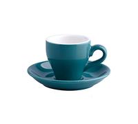 Tasses à Café Céramique Couleur épais en céramique tasses espresso soucoupe café maison Caffe Latte mugs à Expresso fort Plateau gros(Lake Blue)