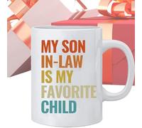 Tasses à café - Céramique - Tasse à petit-déjeuner - Liaison forte | Tasse « Mon beau-fils est mon enfant préféré », tasses en céramique pour belle-mère, fête des mères, fête des pères