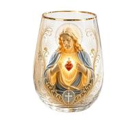 Tasses à café chrétiennes ergonomiques antidérapantes Jesus 400 ml | Verrerie à fleurs de collection pour boissons à thé, whisky, bière, réunions à domicile, table à manger, bar, fête