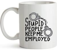 Tasses À Café Conceptions : Agent Correctionnel, Agent De Probation, Policier D'État, Adjoint De Shérif, Remise De Diplômes De L'Académie De Police (Blanc) Rétro Tasse À Thé pour 330ML