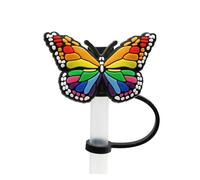 Tasses à Café Couvercle de paille coloré en forme de papillon pour StanleCup, couvercle paille en Silicone, capuchon protecteur, pointes boisson réutilisables, couvercles 8. 0mm,