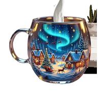 Tasses à café de Noël | Tasse à café de Noël peinte transparente - 300 ml - Récipients saisonniers pour la maison, la cuisine, les boissons festives pour latte chaud, cacao, lait, boissons froides