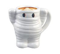 Tasses à café d'Halloween, décoration saisonnière d'Halloween, cuisine saisonnière pour la maison de vacances, tasse à café blanche mignonne en céramique avec motif momie, tasse à boire pour le cacao