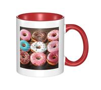 Tasses à café Donuts avec anse, grande tasse en porcelaine de 325 ml pour boissons chaudes/froides, tasses à thé en céramique pour hommes et femmes, tasse à café amusante, cadeau de pendaison de cré