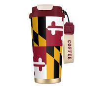 Tasses à café en acier inoxydable - Isolation sous vide - Double paroi - 532 ml - Imprimé drapeau de l'État du Maryland