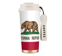 Tasses à café en acier inoxydable - Isolation sous vide - Double paroi - 532 ml - Imprimé drapeau de l'État de Californie