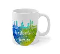 Tasses à café en céramique blanche « Our First Christmas in City/State » pour pendaison de crémaillère, fête des mères, fête des pères, anniversaire, départ à la retraite, 325 ml