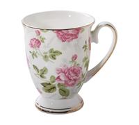 Tasses à café en céramique - Tasse à thé noire en Chine d'os, tasse créative faite à la main | Tasse à thé en céramique avec motif floral et anse, couleurs et motifs vifs, grandes tasses à café