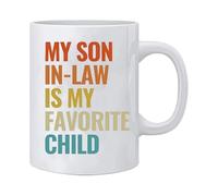 Tasses à café en céramique, tasses à latte, tasses à café en céramique, tasse à café humoristique en céramique avec inscription « My Son in Law is My Favorite Child » pour anniversaire, cadeau