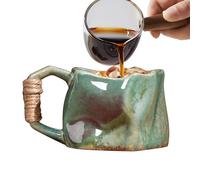 Tasses à café en grès - Tasse fabriquée à la main, tasse à thé en poterie, petite tasse en céramique, boisson écologique, café artistique, tasse en argile décorative, grès moderne, verre à thé