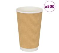 Tasses à café en papier 500 pcs 8oz 200ml marron gobelet en papier vidaXL