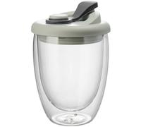 Tasses à café en verre à double paroi 350 ml avec couvercle isolé résistant la chaleur pour préparer du thé, du café, des lattes, des jus de fruits, trou de la taille d'une tête d'épingle - Tasse