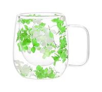 Tasses à café en verre à double paroi - Tasses à café en verre à double paroi | Tasses à thé isothermes à double couche | Tasses à thé en verre transparent avec poignée 200 ml pour thé, lait et jus de
