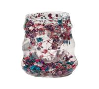 Tasses À Café En Verre À Fleurs Sèches, T-asse D'élégante Tasse De Dressage, 2,56 Pouces 160 Ml, Tasse De Latte À Thé Réutilisable, Récipient D'eau À Jus Élégant, Décoration Intérieure Utilisation